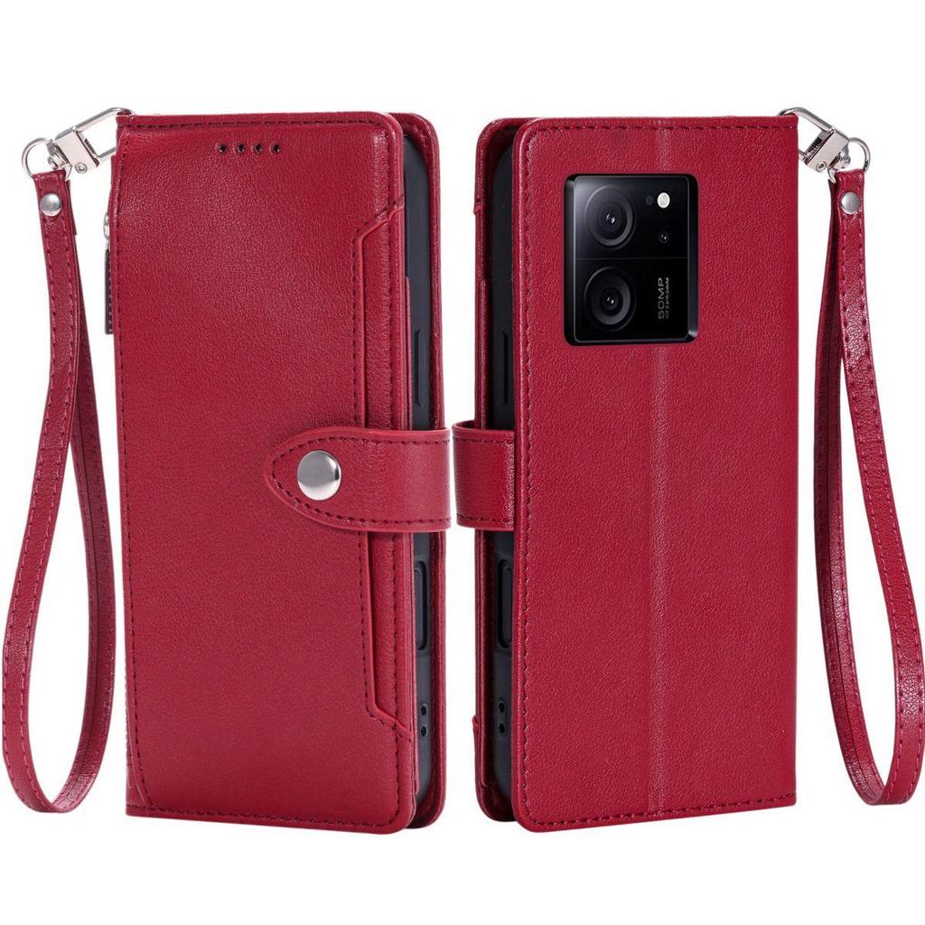 Кошелек с карманом на молнии, флип-чехол из кожи для телефона Xiaomi 13T Pro, многослотовый для карт, подставка, ремешок на запястье