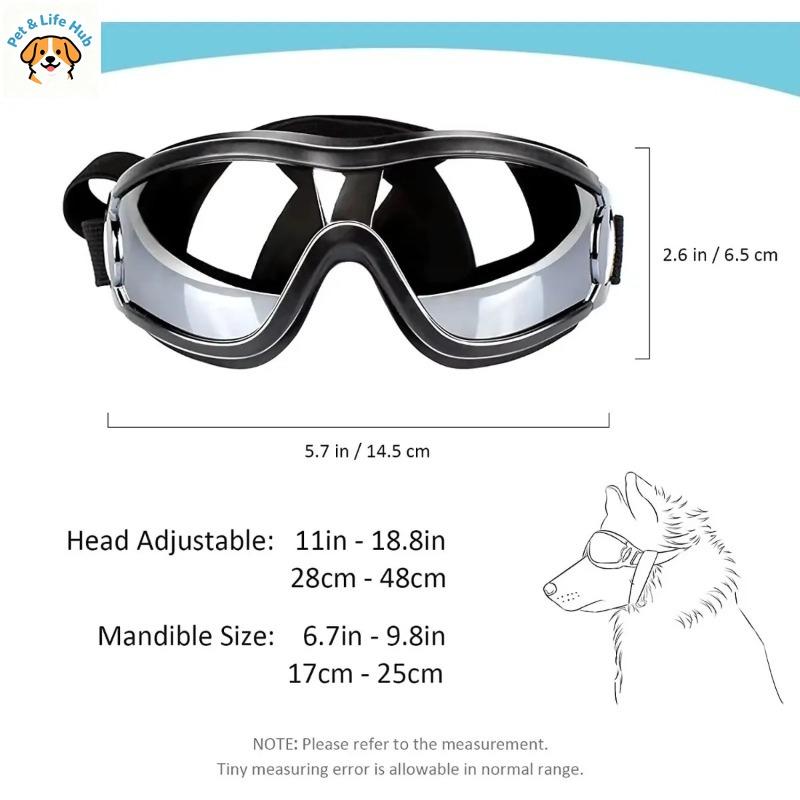 Dog Sunglasses Anti-Fog Goggles Adjustable Strap Pet Snow Goggles for Travel Skiing Outdoor Sports for Medium to Large Dogs