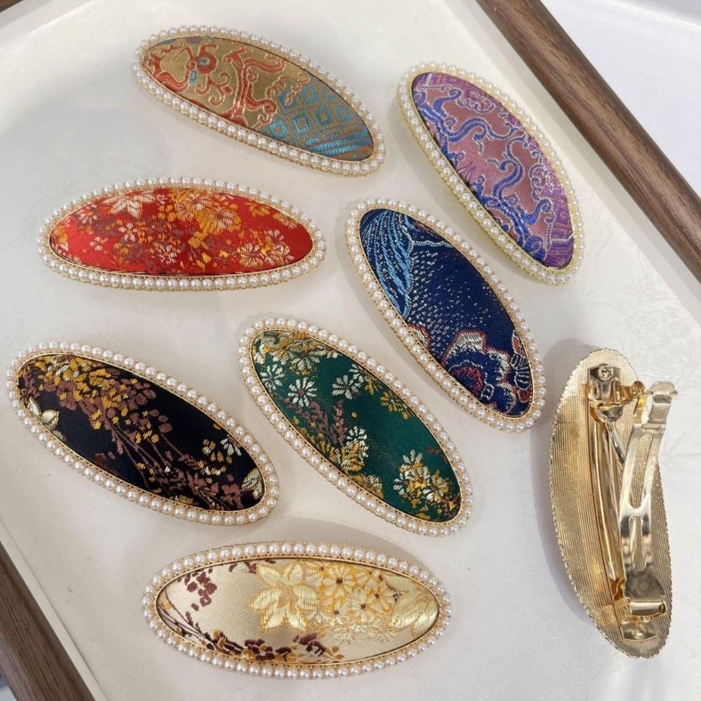 The Song Dynasty Pearl Inlay Hairpin Gold Silk Fabric Silk Hair Clip Songzhen Hair Clip  Girls