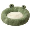 Плюшевые теплые зеленые кровати для кошек и собак, гнездовая корзина в форме лягушки, мультяшные конуры для кошек, аксессуары для домашних животных