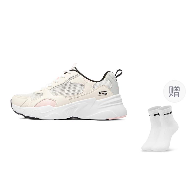 Skechers DLITES Макаронная сетка, Текстиль, Синтетическая кожа, Подушка из кожи, Износостойкие Низкие Повседневные Туфли 117357-NTLP