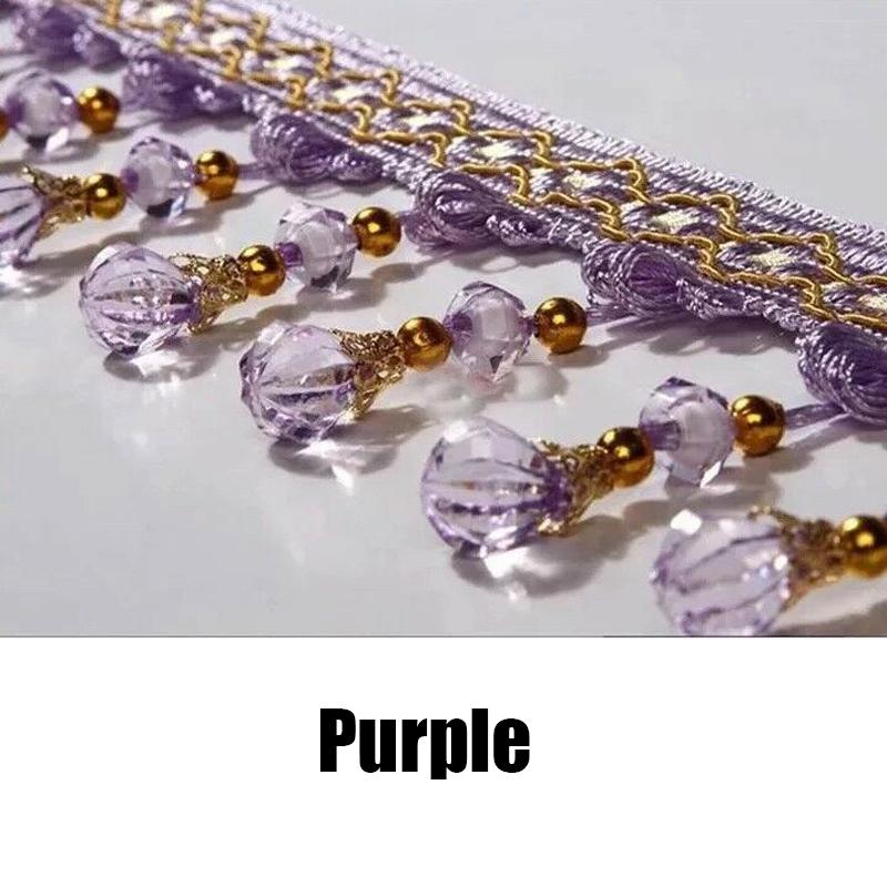 Бахрома с бусинами-каплями разных цветов для занавески,ленты,домашнего декора.Размеры:длина 1 метр,ширина 7см