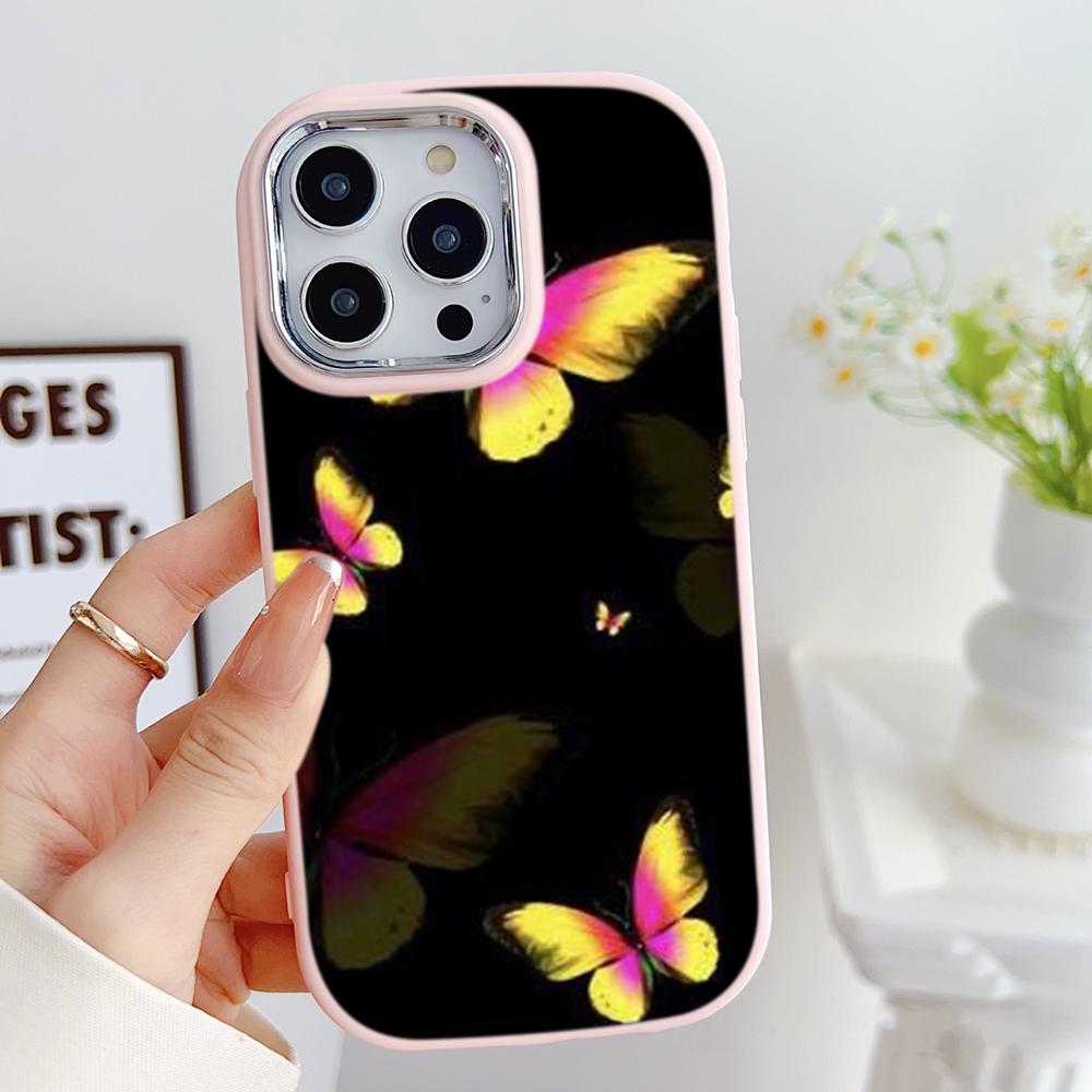 LZ4 Butterfly art design мягкий чехол для телефона Samsung S24 Ultra S23 Plus S21 FE A16 A54 A52 A06 Infinix Hot 40 30i защита объектива противоударный чехол