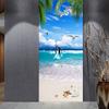 Sea View Of The Beach Under The Coconut Tree DIY Door Wall Sticker Home Decor Living Room Self-adhesive Waterproof PVC Wallpaper