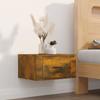 816850 vidaXL Wall-mounted Bedside Table Smoked Oak 50x36x25 Cm