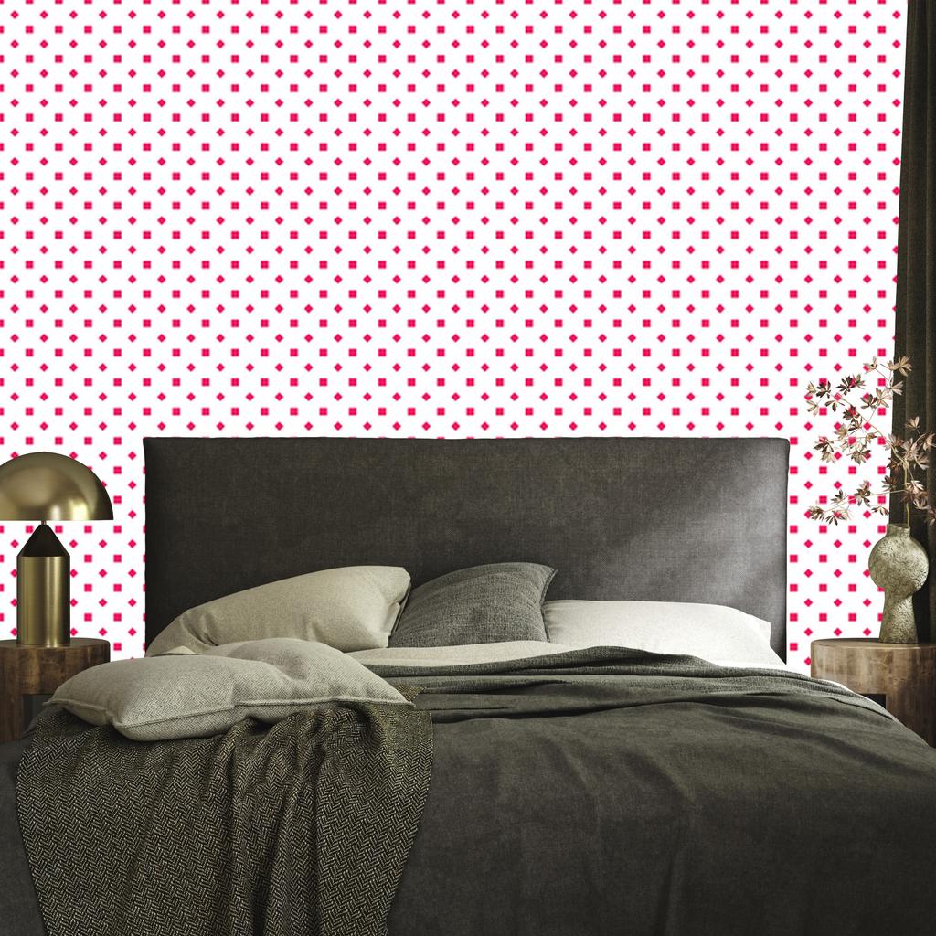 Dots wallpaper white with powder pink center for living room and bedroom 50x1000