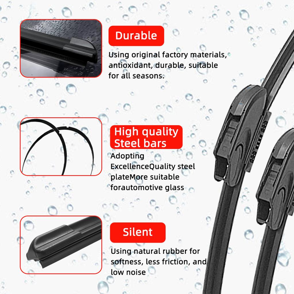 2 Wipers Car Wiper for INFINITI G37 V36 2008-2013 26" + 17" Front Wiper Blades Brushes Cutter Accessories