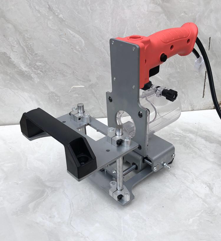 Woodworking Edge Trimmer & Slotting Jig: Portable Tenoning and Side Hole Tool for Wardrobe Cabinet Panels.