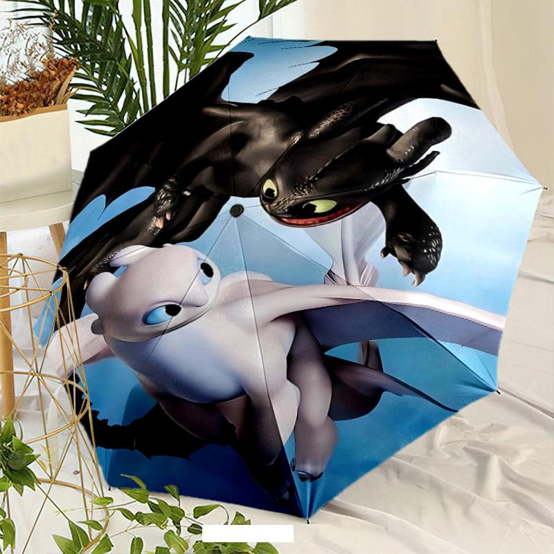 Toothless Umbrella with Automatic Open/Close & Self-8-Rib Heavy-Duty Umbrella, Compact Travel Umbrella Suitable for Outdoor