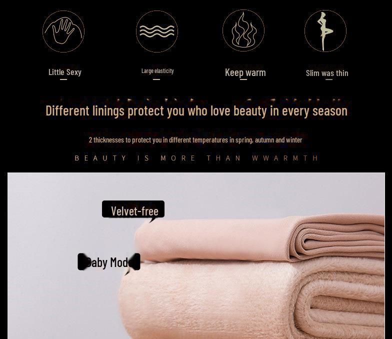 Осенне-зимние кружевные силиконовые нескользящие женские носки Plus Velvet Thigh Socks выше колена - имитация прозрачного вида