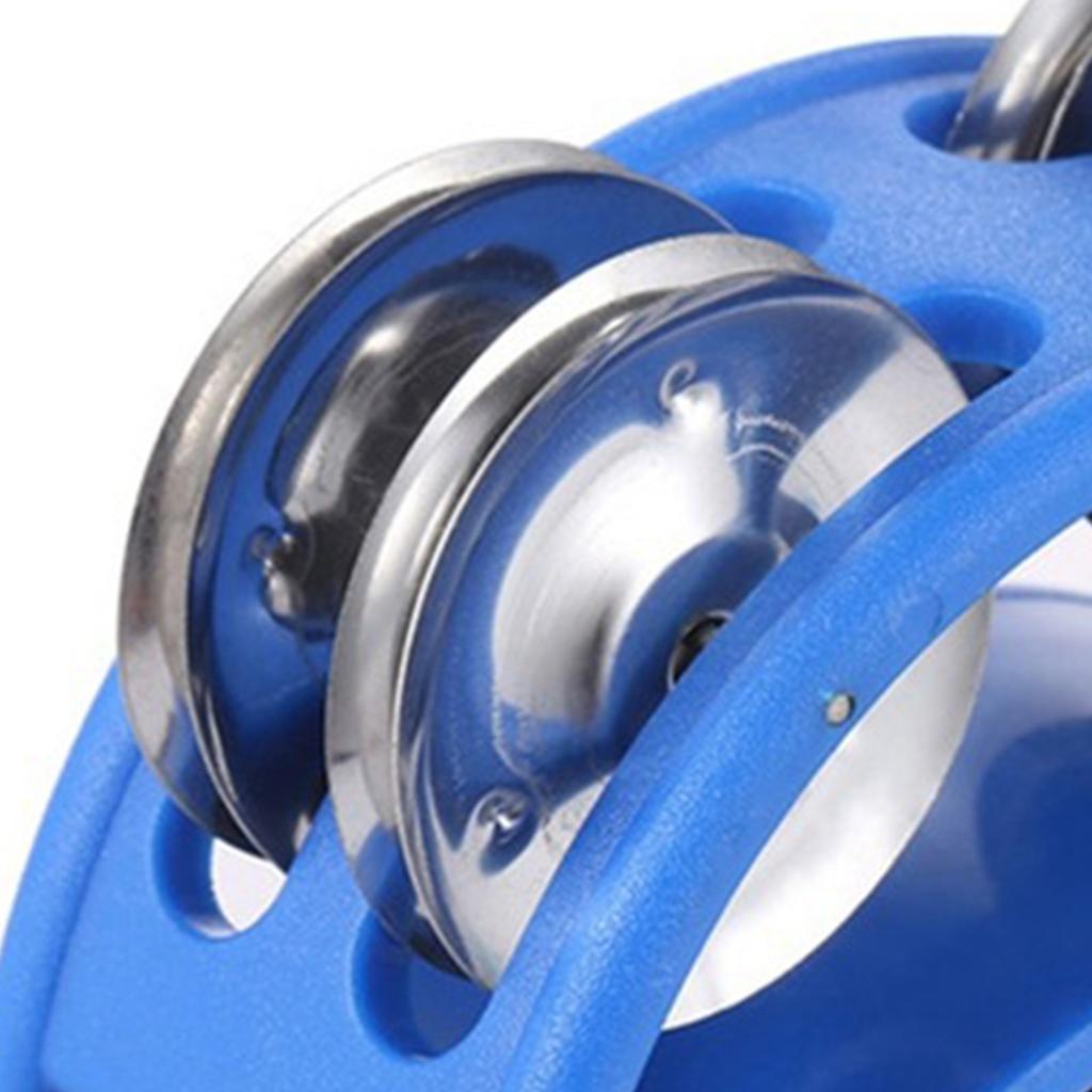 Foot Tambourine Percussion with Jingle Bell Tambourine Musical Percussion Instruments for Guitar Drum Blue