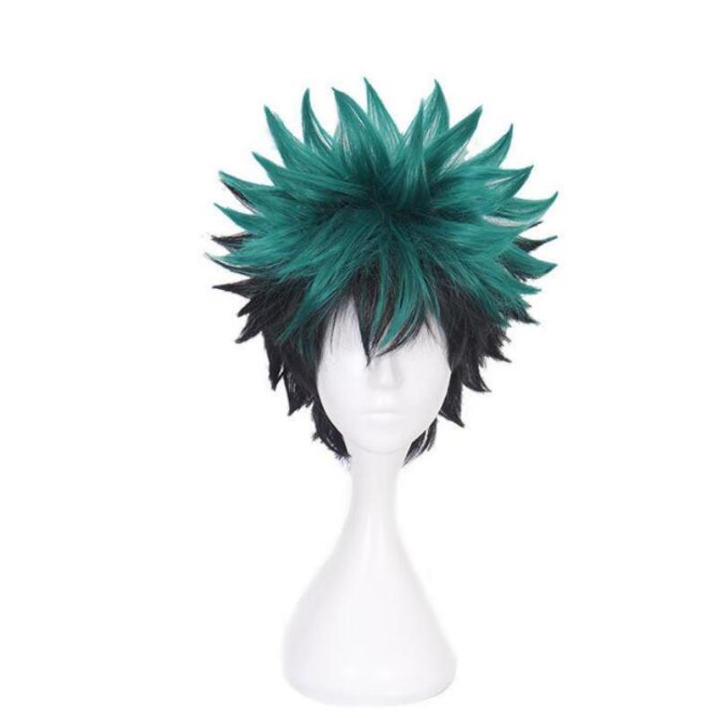 Green Black Short Wig My Hero Academia Midoriya Izuku Cosplay Costume Boku No Hero Academia Heat Resistant Hair Men Women Wigs