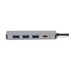 Amazon Basics USB Gen 2 Hub To Compatible with Black 3.2/3.1 Dock, 10Gbps, USB-C 1xUSB-C / 3xUSB-A Windows/Mac, Silver,