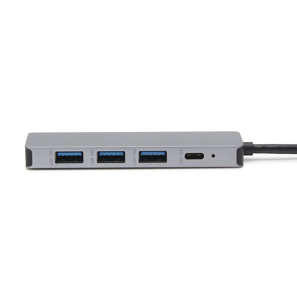 Amazon Basics USB Gen 2 Hub To Compatible with Black 3.2/3.1 Dock, 10Gbps, USB-C 1xUSB-C / 3xUSB-A Windows/Mac, Silver,