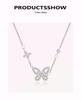 High-Quality Moissanite Silver Double Butterfly Necklace for Women - Ideal Qixi Gift