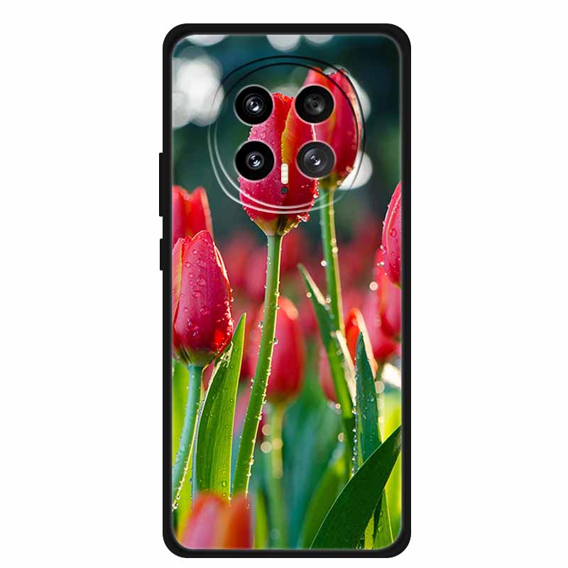 Защитный чехол для мобильного телефона For Honor Magic8 5G, с цветочным рисунком, мягкий, черный силикон, задняя крышка для Honor Magic 8 2025, чехол Funda