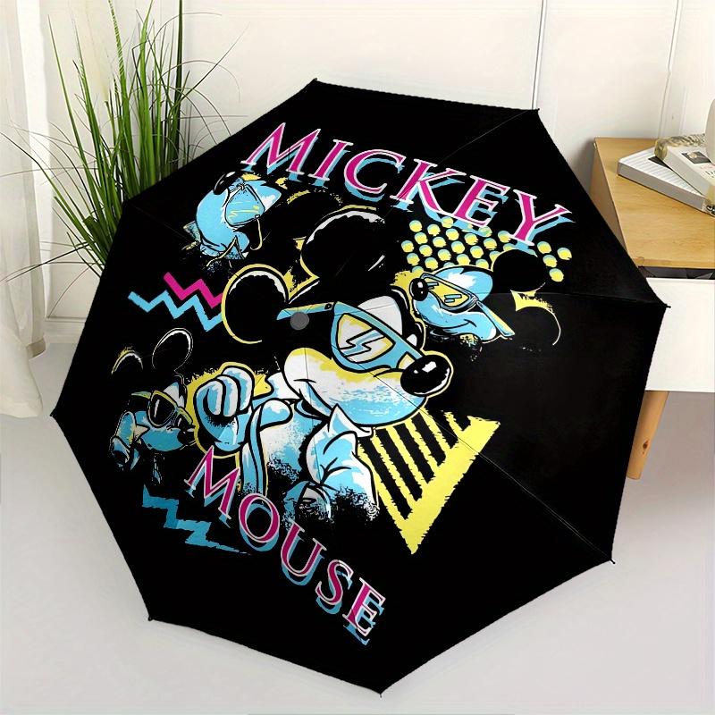 1pc Mickey Mouse,Retro Style Automatic Folding Umbrella: Compact 8-Bone Design Cartoon Outdoor Travel Companion, Business Umbrella, Christma