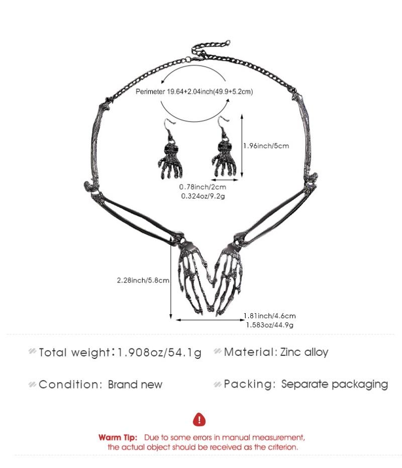 Ожерелье-коготь скелета-призрака, серьги-гвоздики для женщин, модная бижутерия, минималистичные аксессуары, оптом на Хэллоуин