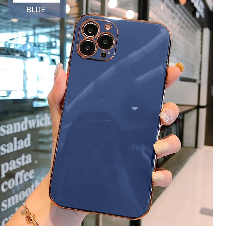 Роскошный позолоченный гальванический чехол для iPhone 11 Pro Max 8 Plus 7 XR XS X, силиконовая защита объектива 12 Pro Max SE 2020, чехол