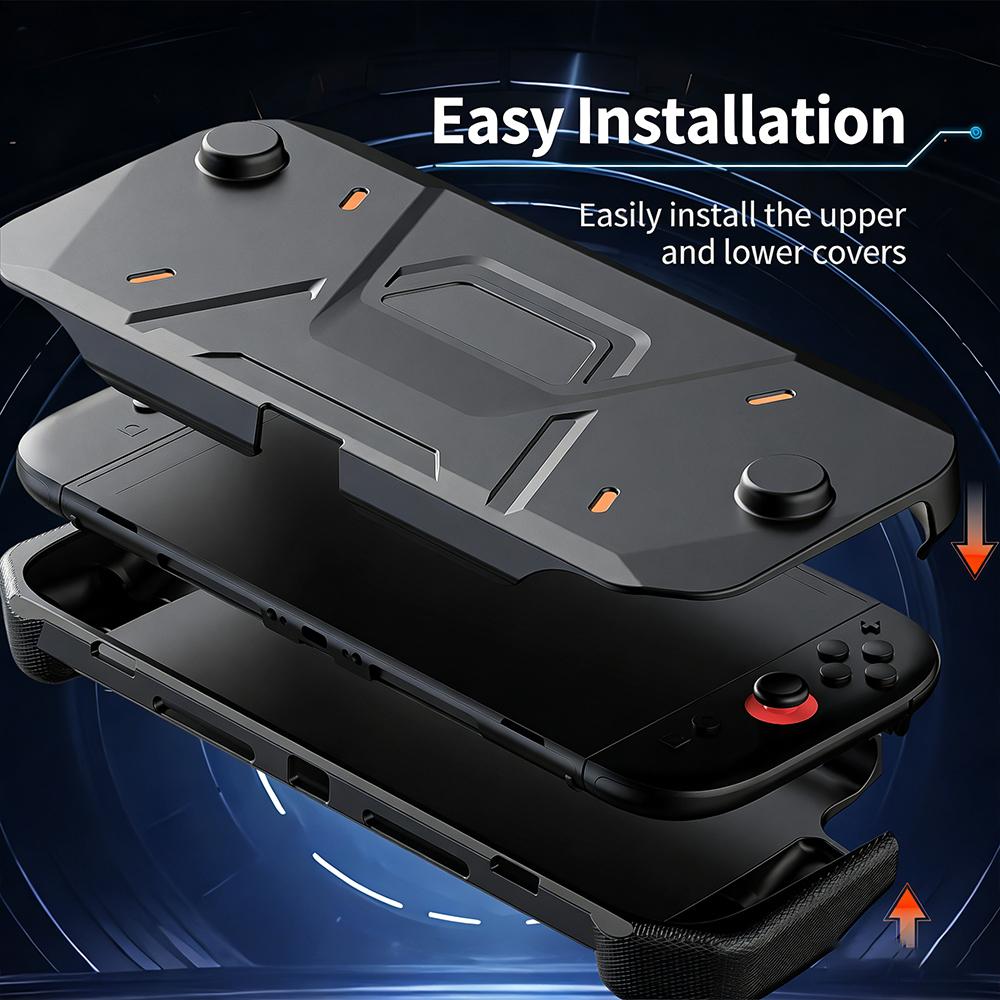 Защитный чехол в стиле меха для Switch 2, Ударопрочный ТПУ + Жесткий корпус из поликарбоната, Противоударный чехол с полным захватом