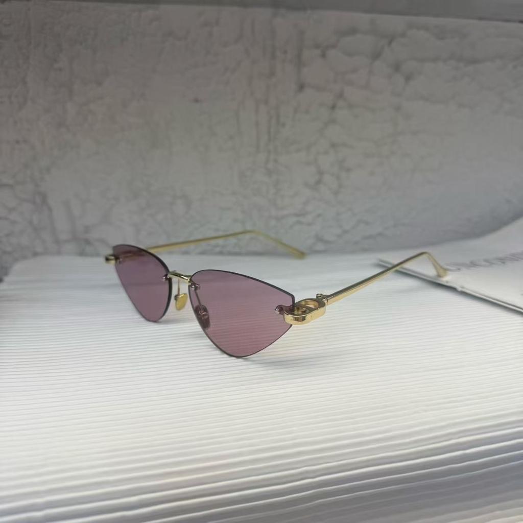 Cat Eye Shape Woman Sunglasses Rimless Uv400 Protection Sun Glasses Man Driving Travelling Women'S Sun Glass