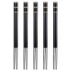 5Pairs Alloy Non-Slip Chinese Chopsticks Korean Sushi Sticks Chopsticks Stainless Steel Reusable Chopsticks Party Tableware Set
