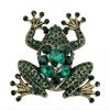 Retro Diamond Inlaid Frog Brooch Alloy Green Rhinestone Frog Brooch Banquet Party Dress Decoration Jewelry Brooch Wholesale