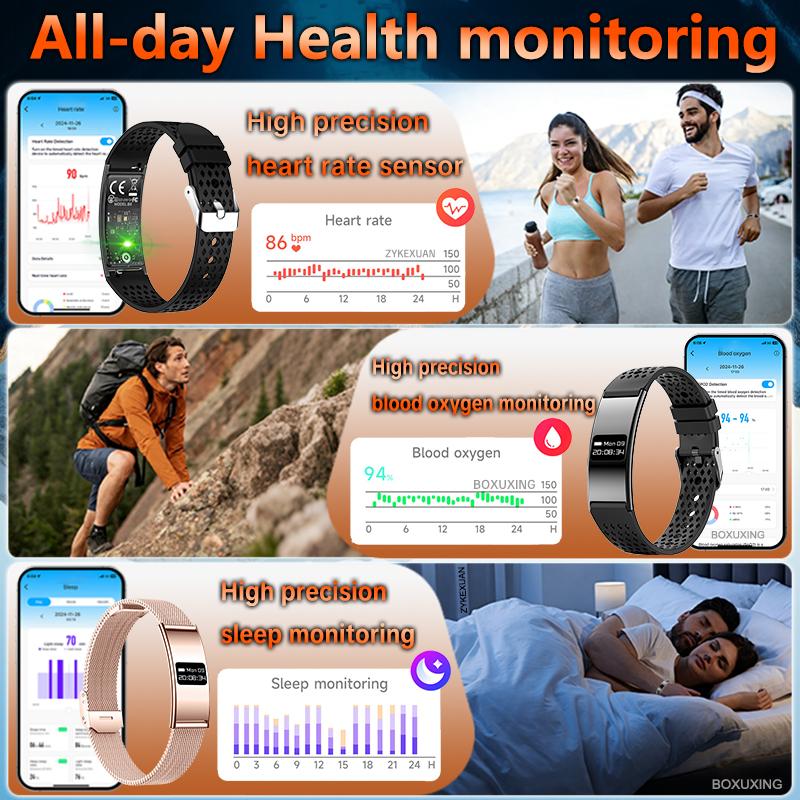 New Smart Bracelet Men Fitness Tracker IPX8 Waterproof Heart Rate Sleep Monitor Outdoors Sports Smartwatch Band For Android IOS