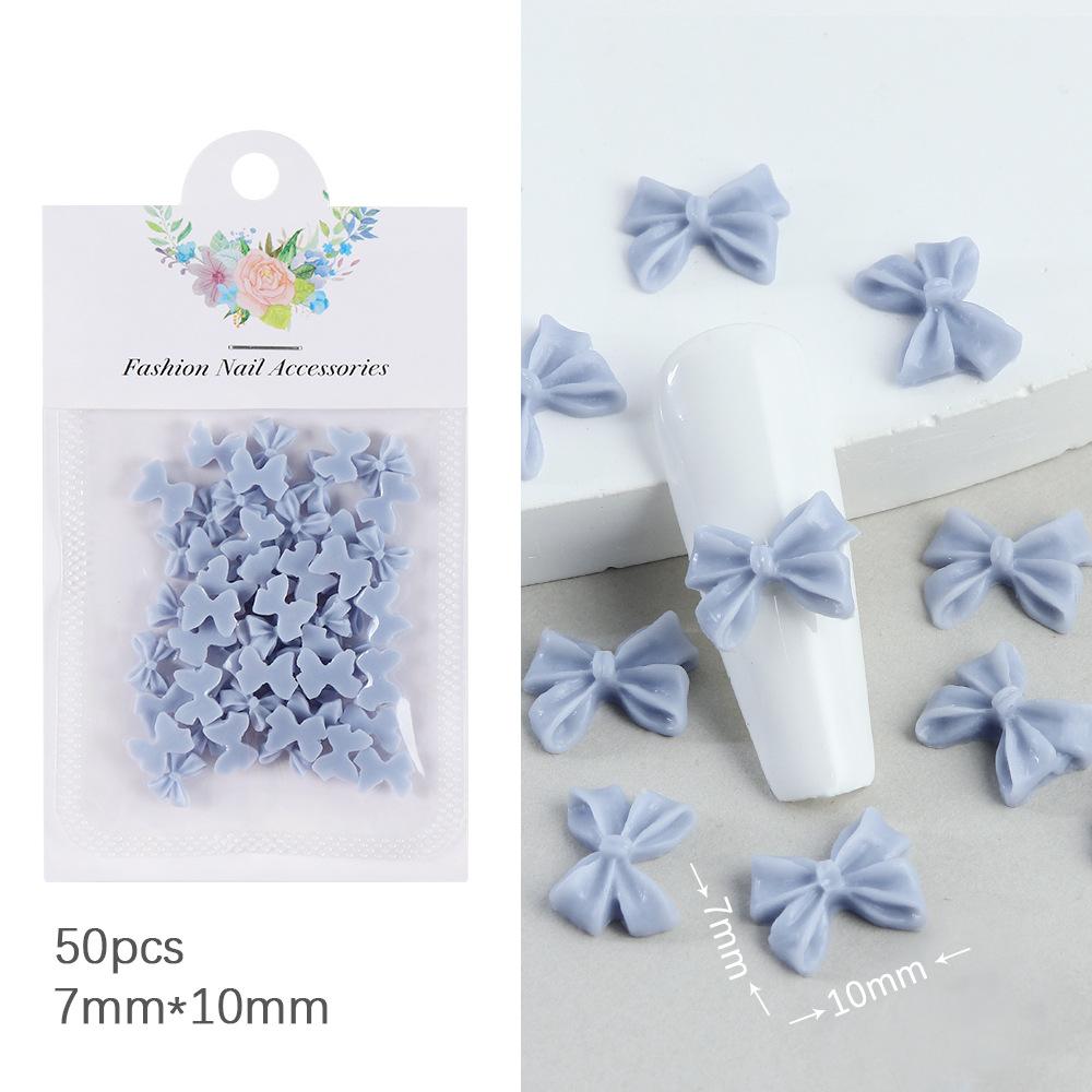 50 шт./лот, черный, белый цвет, бант для дизайна ногтей, очаровательные украшения, 3D украшения для ногтей, ювелирные изделия, классический маникюр, сделай сам, аксессуары из смолы