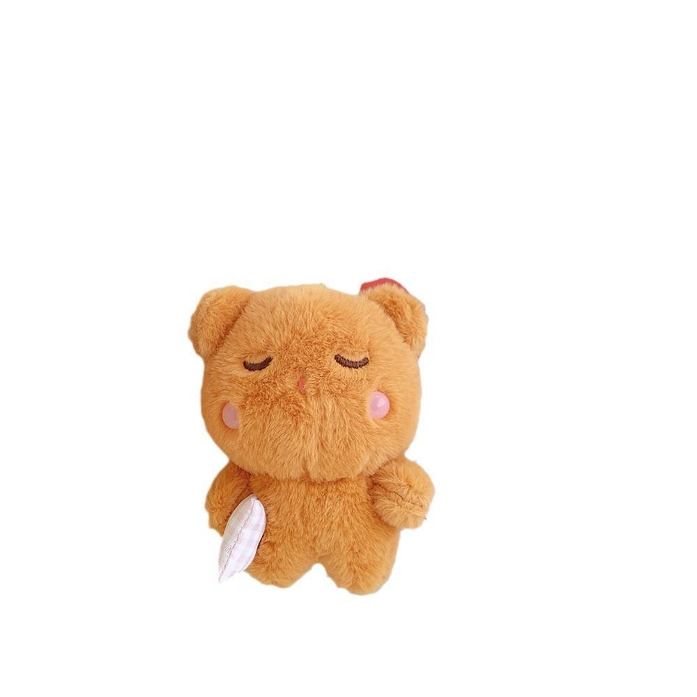 Adorable Plush Bunny And Bear Keychain Soft Short Plush Cute Animal Bag Charm