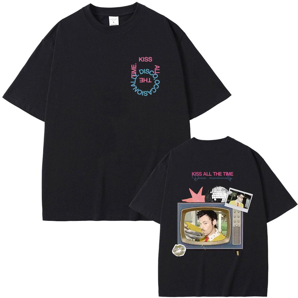 Kiss All The Time Disco Occasionally Graphic Tshirt Fans Gift Men Women Fashion Pop Music Streetwear Male Oversized T Shirts