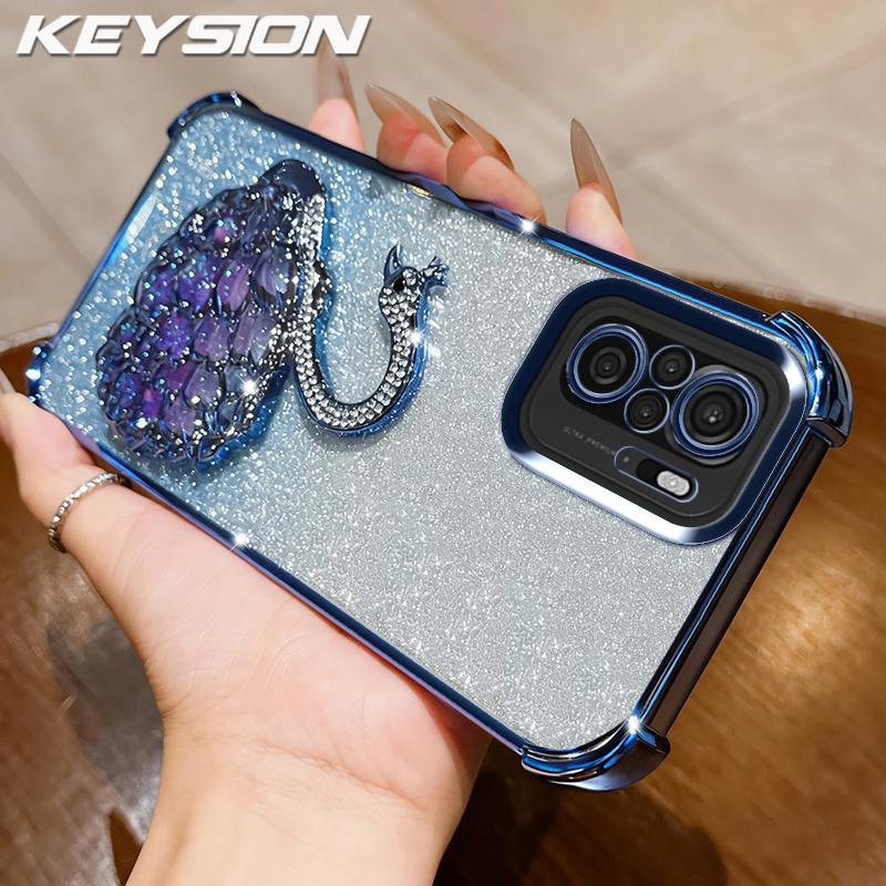 KEYSION Ударопрочный чехол-бампер с покрытием из ТПУ и блестками, украшенный лебедем, с подставкой для Redmi Note 10 10S 10 Pro 4G, Xiaomi POCO M5S
