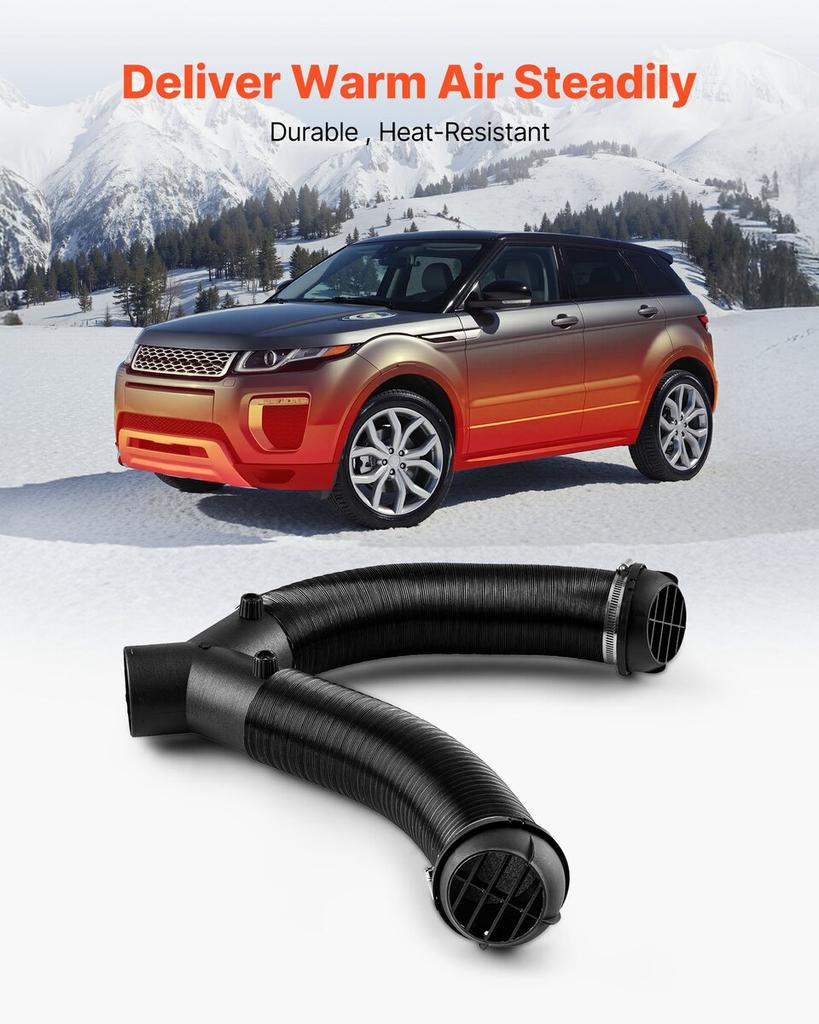Diesel Heater Pipe Duct Vent Kit, 75mm Heater Pipe Warm Air Outlet Vent Set with Y-Shaped Connector & Air Duct Clamps, Parking Heaters Air Ducts Vent