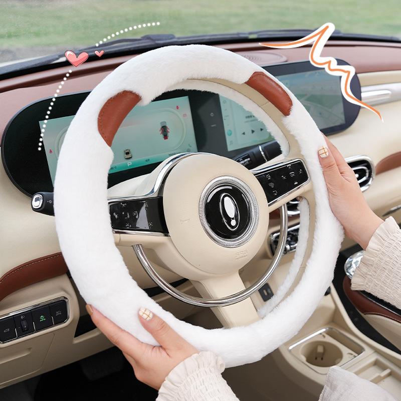 Car steering wheel cover cartoon bear car warm handle cover cute creative car steering wheel protective cover
