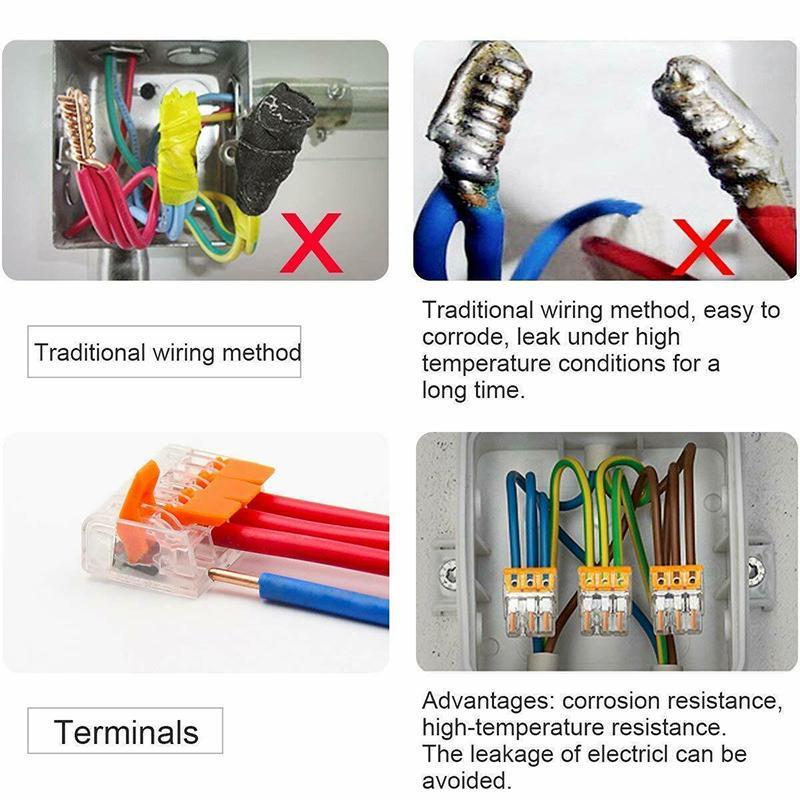 75pc для электрического соединителя Wago 221, клеммного кабеля зажима блока проводов, многоразового использования