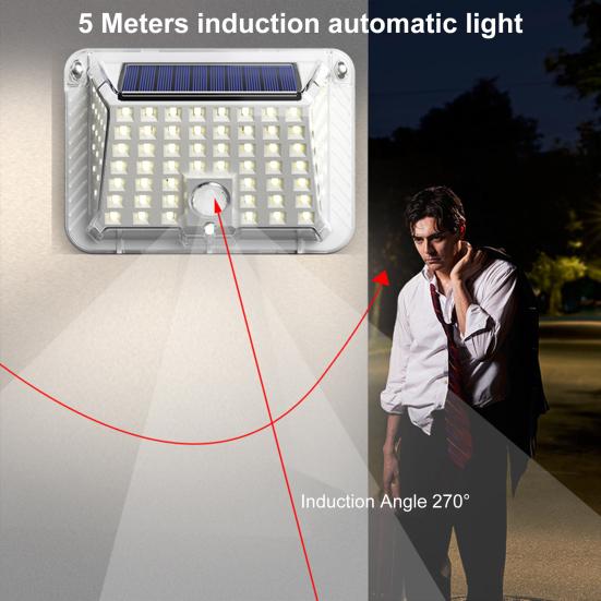 Уличная садовая лампа освещает ваше открытое пространство с помощью 90 светодиодов на солнечной энергии, 3 режима освещения, водонепроницаемый настенный светильник с датчиком движения