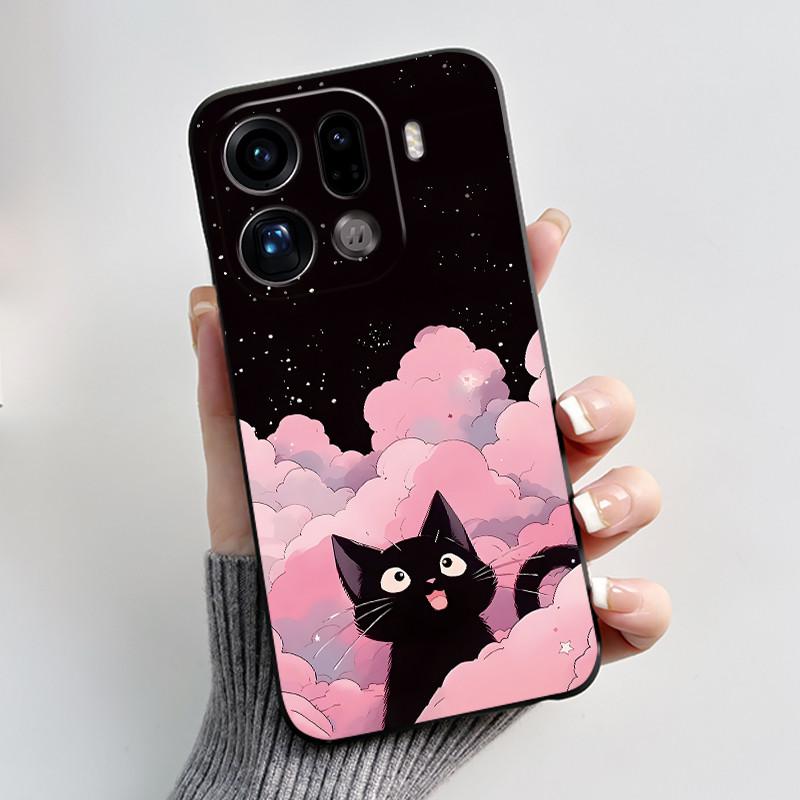 Phone Case For LG Q61/K61 Soft Silicone Black Case Ins Style Popular Pattern Moonlight Love Tree LMQ630N LMQ630 Casing