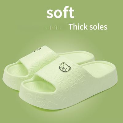 Комфортные тапочки с рисунком плюшевого медведя - мягкая амортизирующая подошва для отдыха в помещении, игривый мультяшный дизайн