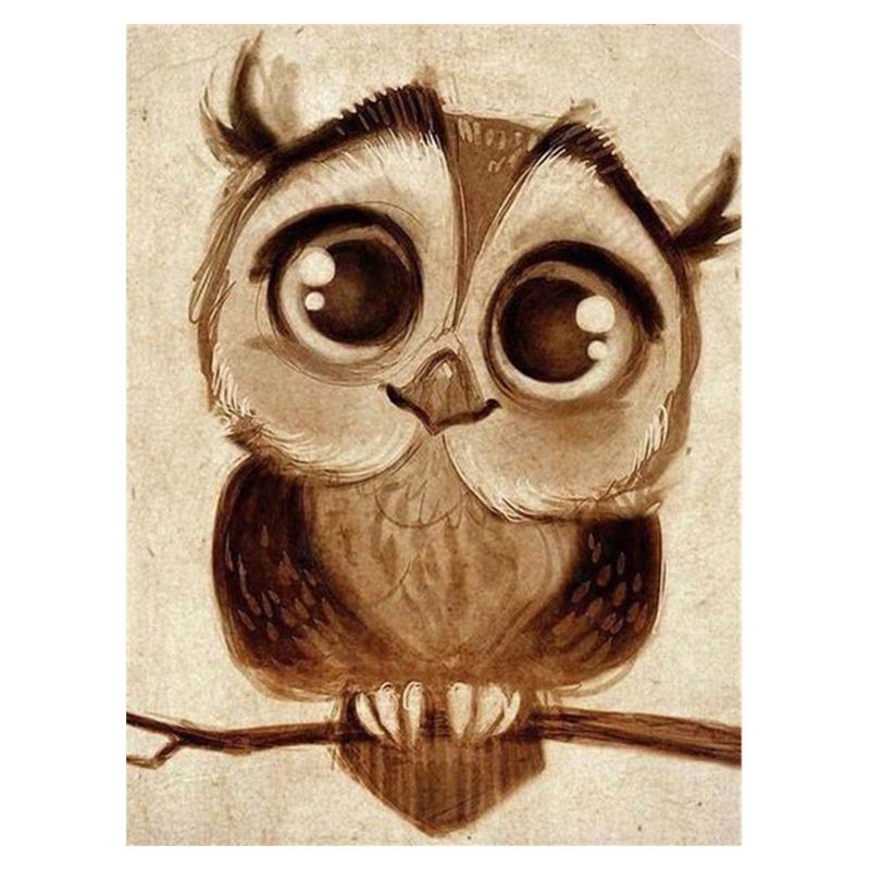 5D Diy алмазная живопись Сова, набор для вышивки крестом, полная дрель, круглая вышивка, мозаика, мультяшная художественная картина, декор из стразов, подарок