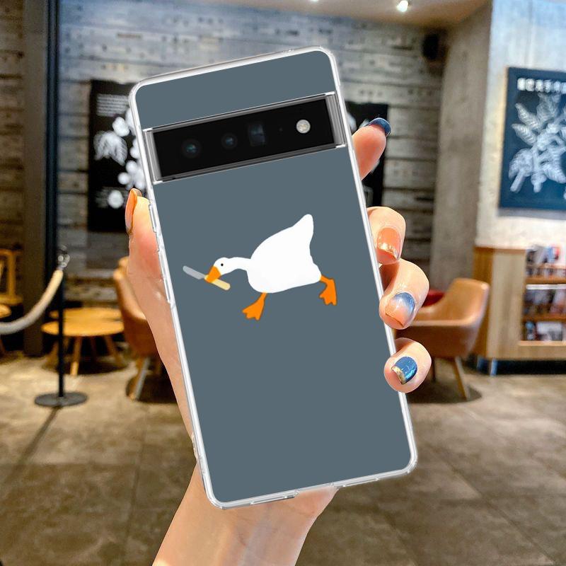 Мультяшная Милая Гусь Утка Игра Для Google Pixel 8 7 6 Pro Чехол Для Телефона Мягкий ТПУ Для Pixel 6A 5 4 5A 4A 3A XL 5G Силиконовый Прозрачный Чехол