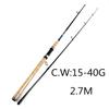 FTK Спиннинговая удочка, 100% карбоновая сверхтвердая удочка, 2 секции, удочка для приманки, 2,1 м, 2,4 м, 2,7 м, фидерная удочка