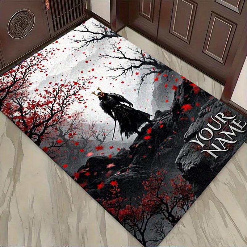 Name Custom Japanese Samurai Carpet Rug for Living Room Bedroom Home Sofa Decoration,Kids play Non-slip Floor Mat