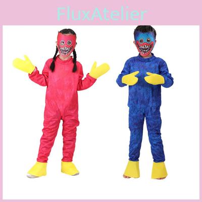 Костюм для косплея Wuggy Huggy Kids Poppy Playtime Боди Комбинезон Маска Перчатки