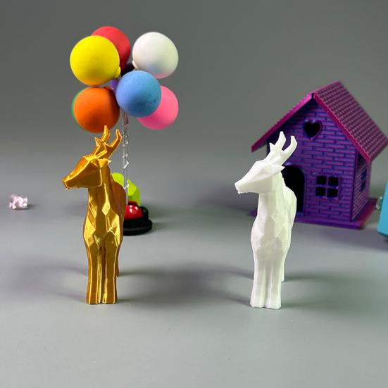 Рождественская фигурка оленя, 3D-печать, стоящие статуэтки оленей, маленькая белая/золотая скульптура лося для камина, прихожей, полок, домашнего офиса