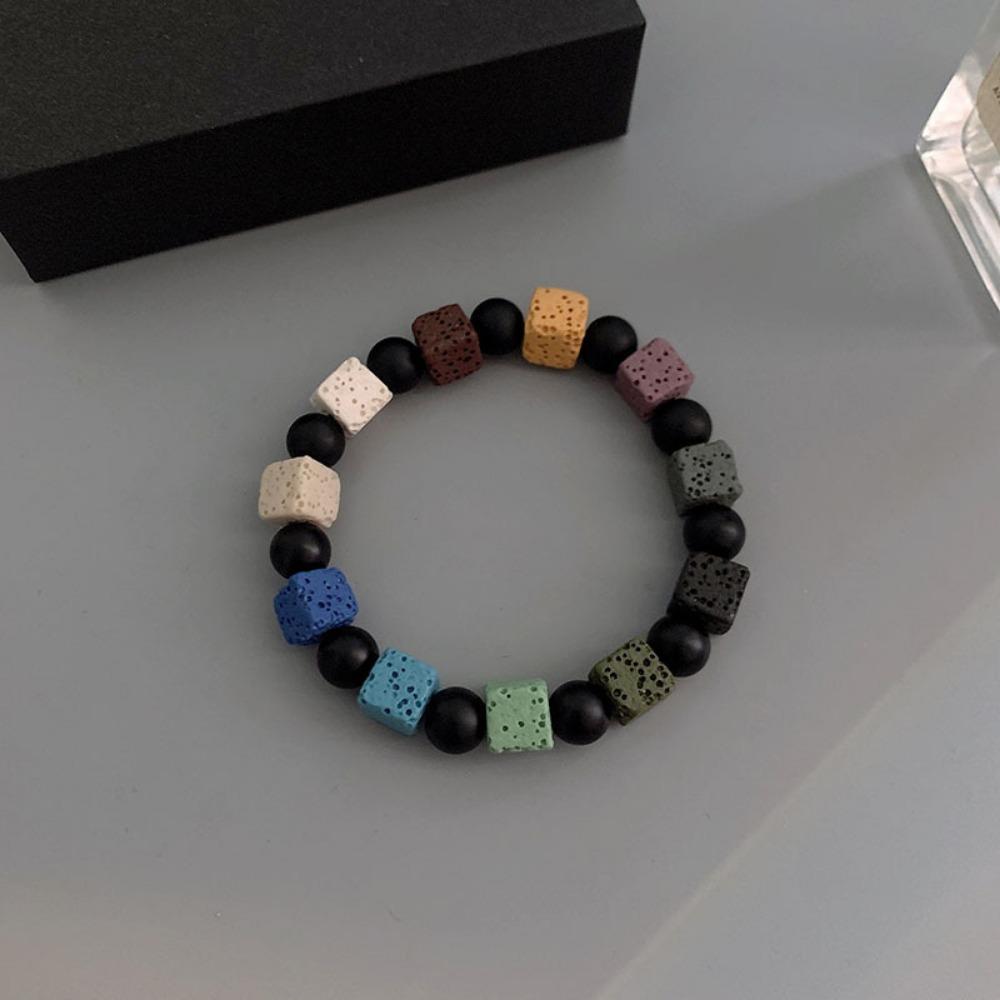 Obsidian Cross Bracelet Chinese Black Eight Billiard Bracelet Opal Beaded Student Party Bracelet