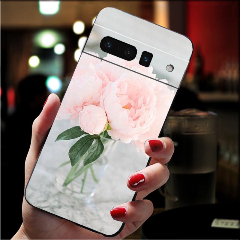 Phone Case For Google Pixel 10 9 Pro XL 9A 8 7 6 Pro Pixel 8A 7A 6A Pixel 8 7 6 5 Peony Flower