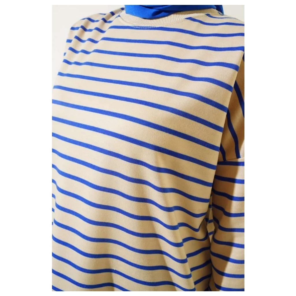 Двухниточный толстовка в полоску в стиле хиджаба-туники