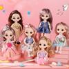 17CM Mini Movable 23Jointed Doll Girls Toy 3D Big Eyes BJD Princess Full Outfits Dresses Collection Childrens Doll Gift