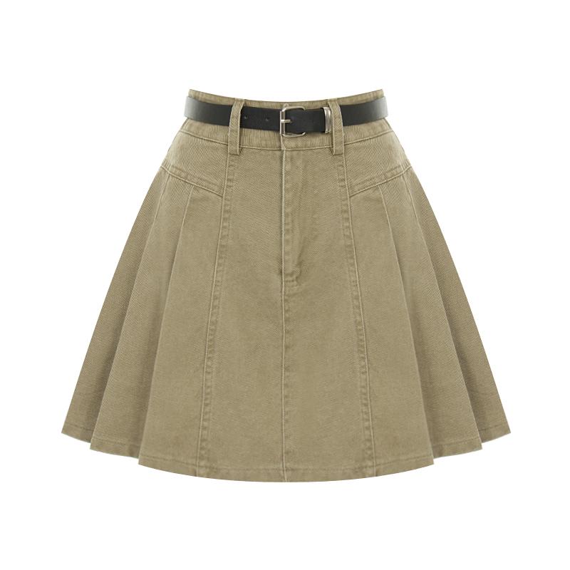 Sally Cotton Pleated Belted Mini Skirt_I6A-Csk011