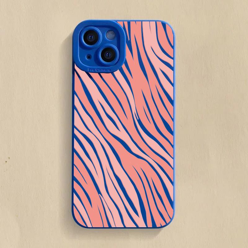 Силиконовый чехол с полосатым узором для iPhone 16 Pro Max 15 14 13 12 11 X XS XR 7 8 Plus SE 13 Mini, противоударный, мягкий чехол